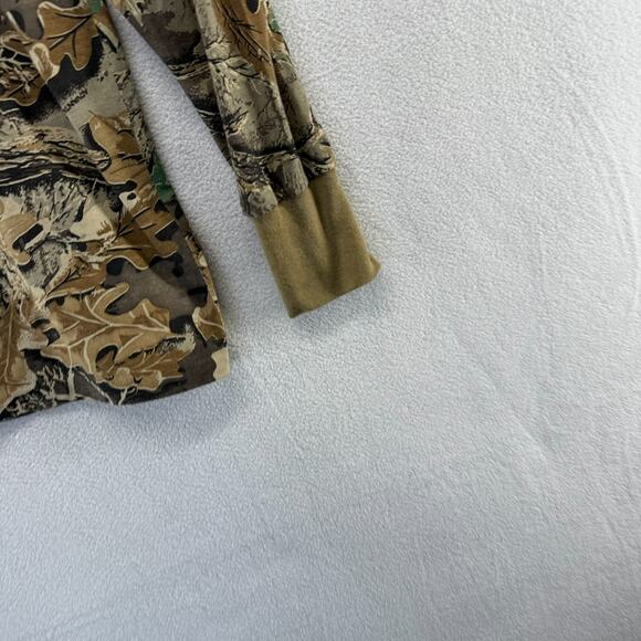 Vintage Camo Shirt Men's Medium Brown Green Advantage made In USA Blank 90s Crew - Picture 9 of 10